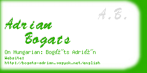 adrian bogats business card